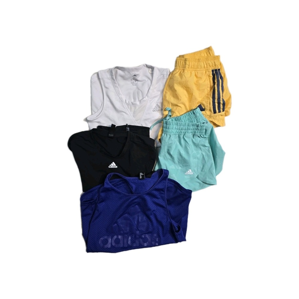 adidas primeblue women T-shirt  XS Black White Purple  Lot Of‎ 5